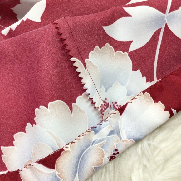 Vintage Hawaiian Malama Island Aloha Dress Maxi Floral Tropical Red 12 - Picture 9 of 10